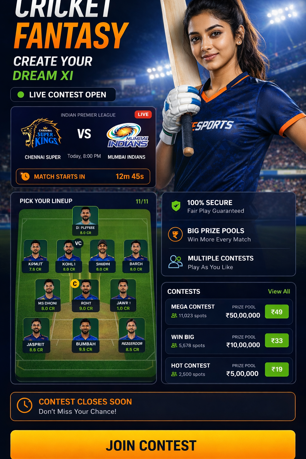 Come Play Club cricket matchday visual